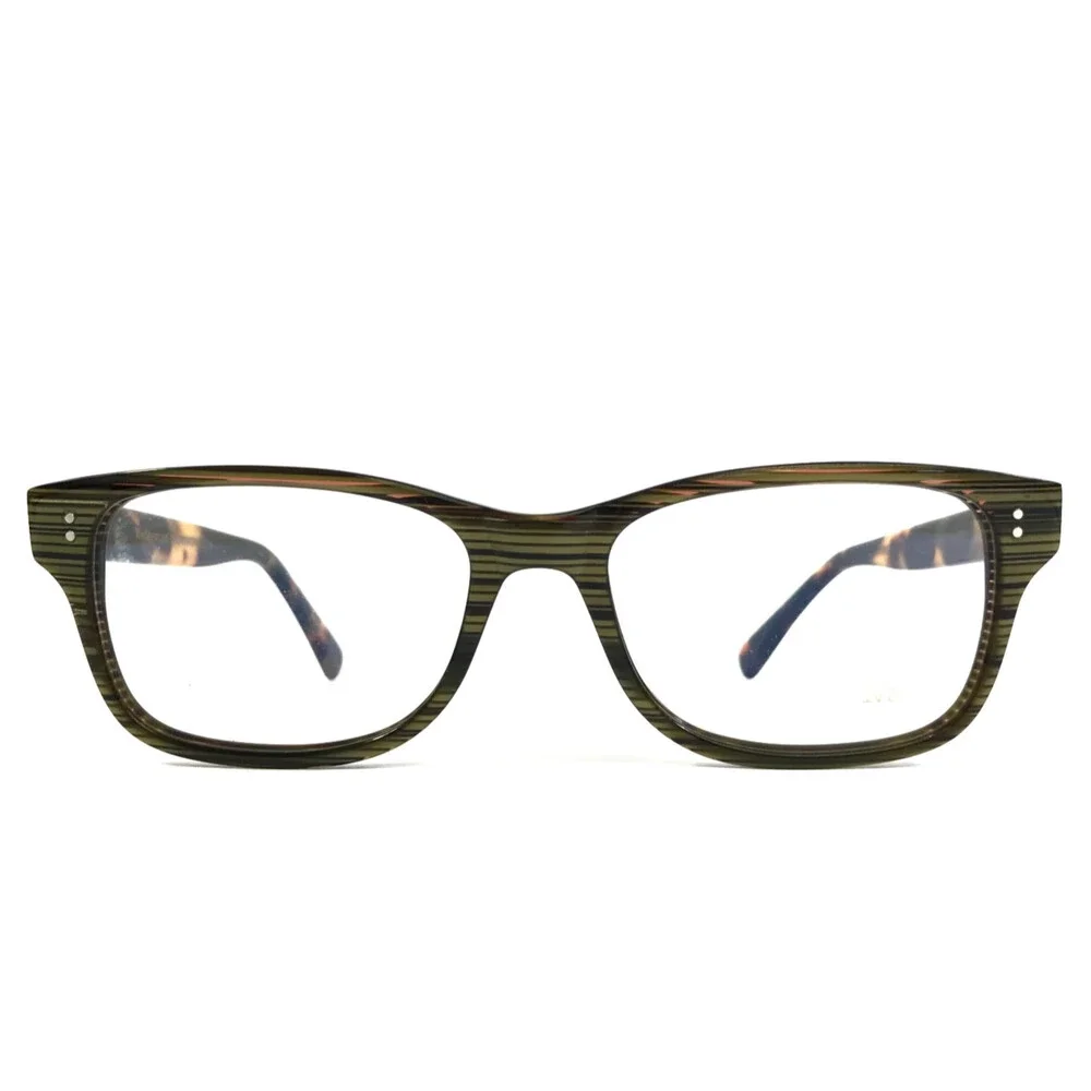 Nash I Nashville Eyeglasses Frames Wedgewood C14 Striped Olive Brown 53-18-145
